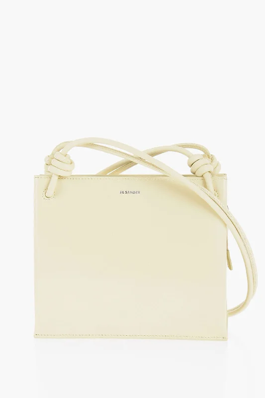 Jil Sander 3-Compartment Leather Crossbody Bag With Ajustable Shoulder