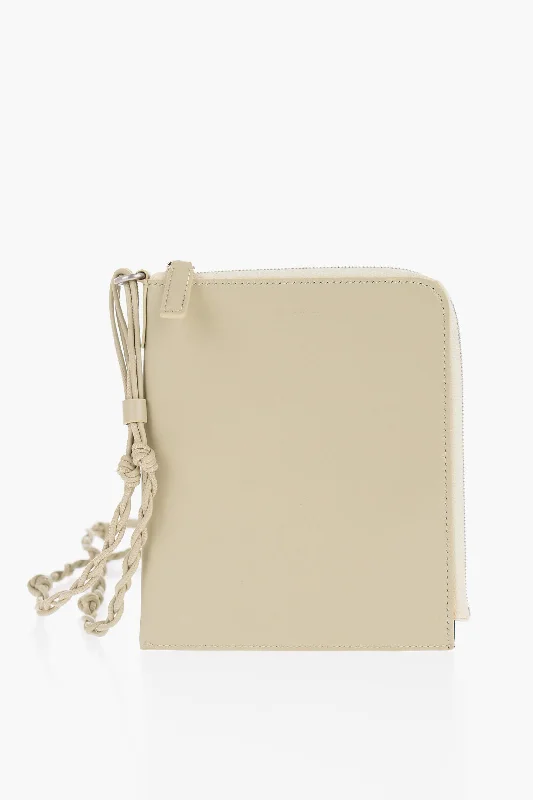 Women's Crossbody Bag with Magnetic Closure in White for Quick AccessJil Sander Leather Crossbody Wallet