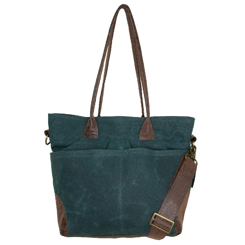 Women's Crossbody Bag with Magnetic Closure in White for Quick AccessJill Premier: Deep Teal Waxed Canvas