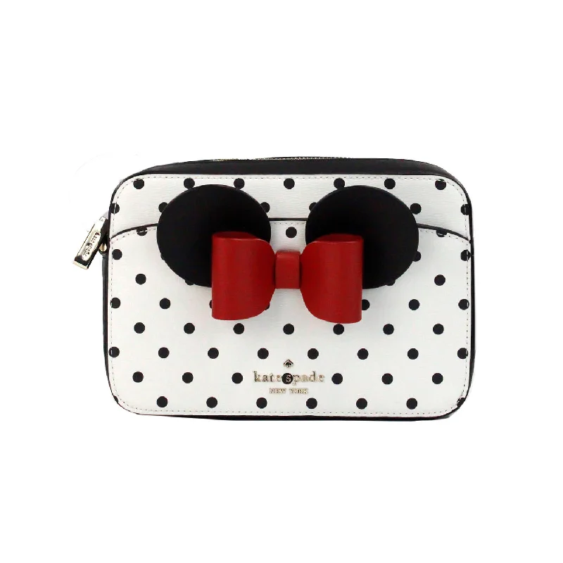 Women's Crossbody Bag with RFID - Blocking Pocket in Black for Safe TravelKate Spade Disney Minnie Mouse Polka Dot Printed PVC Crossbody Camera Bag