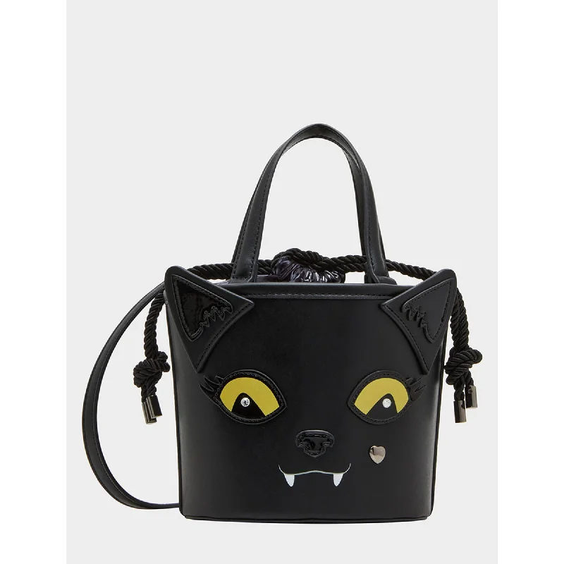 Suede Crossbody Bag in Olive Green for Fall Fashion StatementsKitsch Gimmie Candy Cat Bucket Bag Black