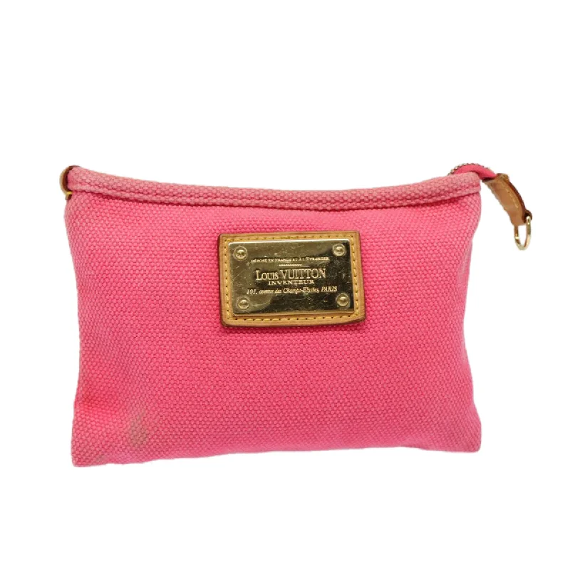 Floral - Printed Satin Clutch in Pink for Spring GalasLouis Vuitton Antigua  Canvas Clutch Bag (Pre-Owned)