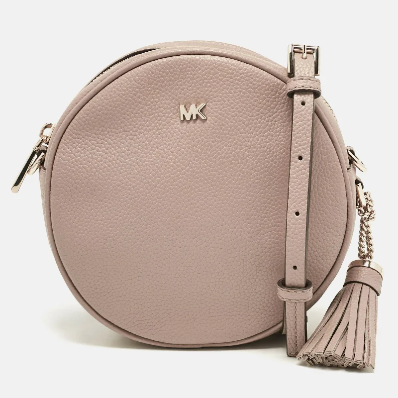 Women's Crossbody Bag with RFID - Blocking Pocket in Black for Safe TravelMichael Kors Beige Leather Round Crossbody Bag