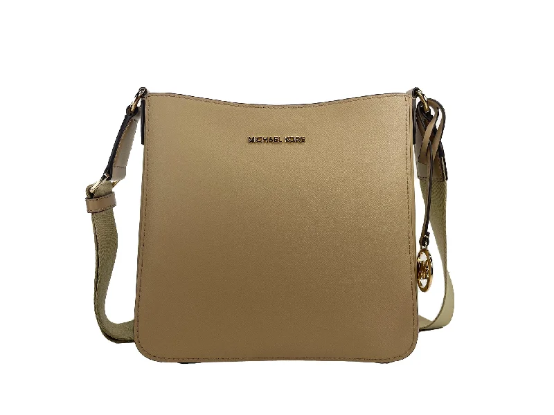 Medium - sized Canvas Crossbody Bag in Beige with Floral Print for Spring OutingsMichael Kors Jet Set Small Messenger Crossbody Bag Camel