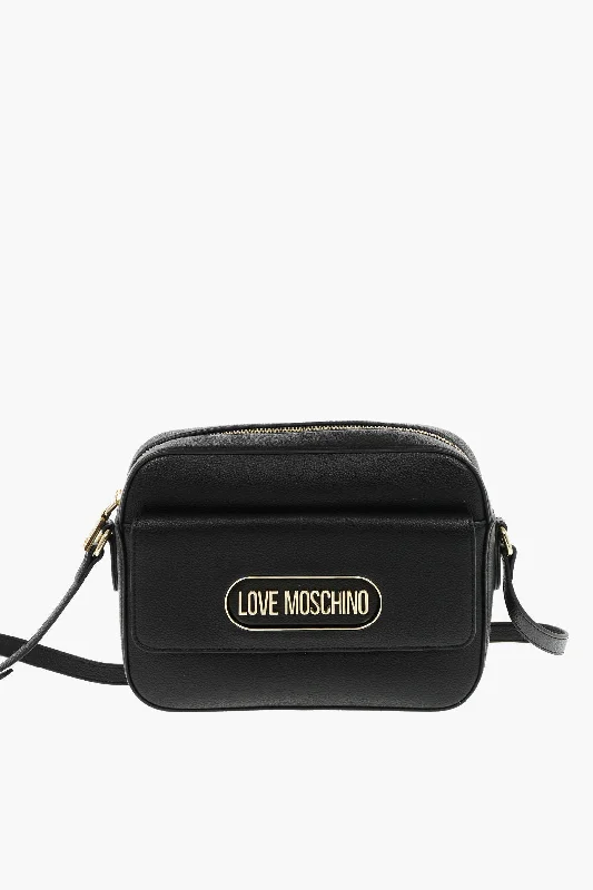 Large Faux Leather Crossbody Bag in Brown with Tassel Details for Casual TravelMoschino Love Textured Faux Leather Camera Bag With Front Pocket