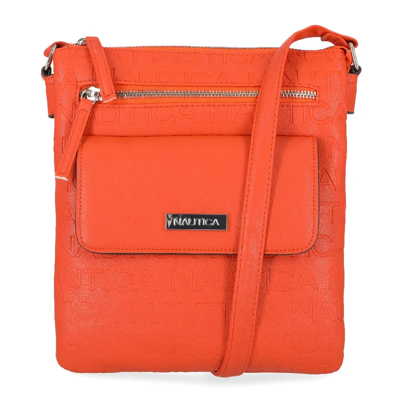 Women's Crossbody Bag with Adjustable Strap in Orange for Customizable ComfortNautica Womens Delray Key Largo Crossbody Bag