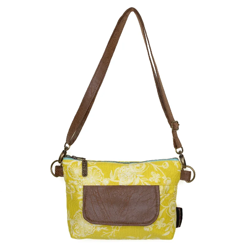 Hand - painted Canvas Crossbody Bag in Yellow for a Unique and Artistic LookOlivia: Citrus