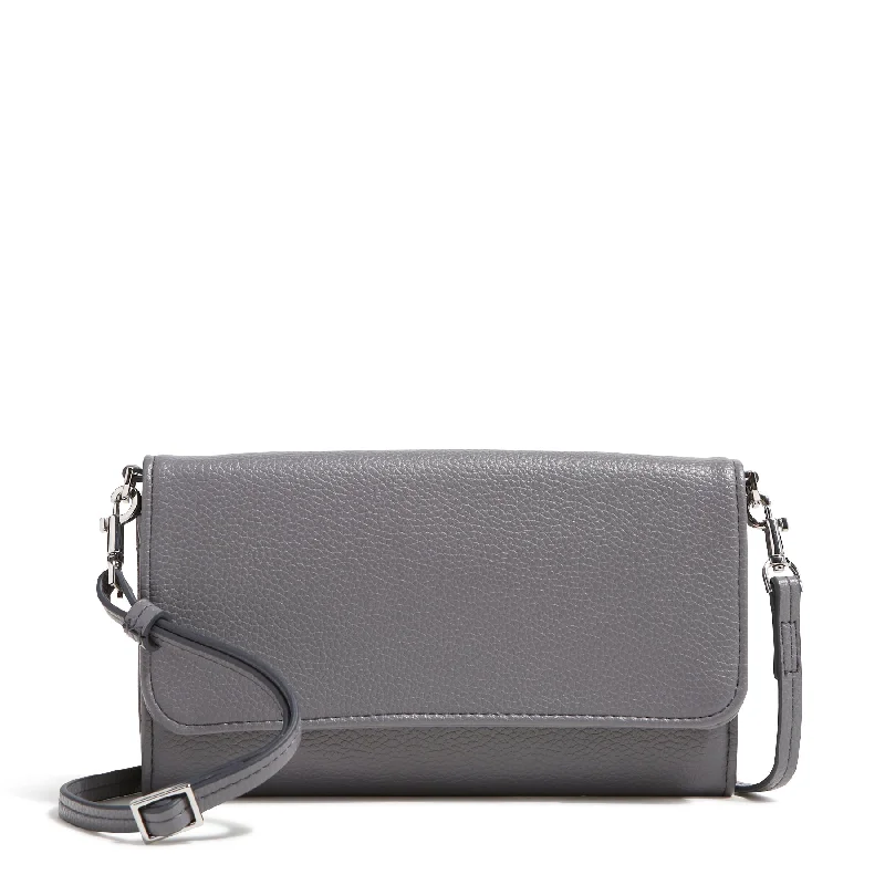 Metallic Crossbody Bag in Silver for New Year's Eve and Special CelebrationsOutlet Faux Leather Wallet Crossbody