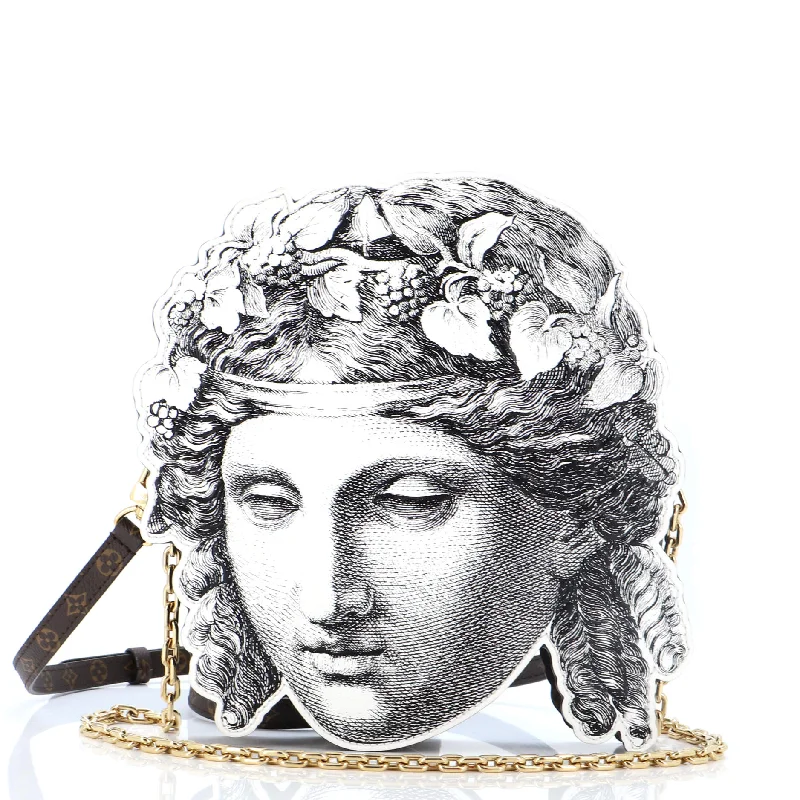 Lace - Trimmed Satin Clutch in Ivory for Garden WeddingsPochette Tete Limited Edition Fornasetti Architettura Print Leather and Monogram Canvas