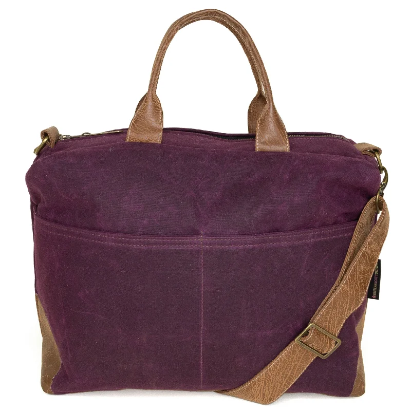 Embroidered Silk Crossbody Bag in Purple for Formal Events and WeddingsPoppi Pro Premier Purse: Eggplant Waxed Canvas