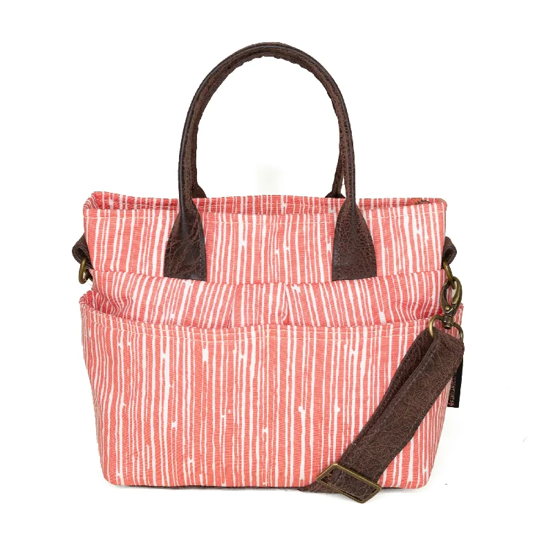 Geometric - Printed PVC Crossbody Bag in Multicolor for Trendy Street StyleSarah Premier: Coral Comet