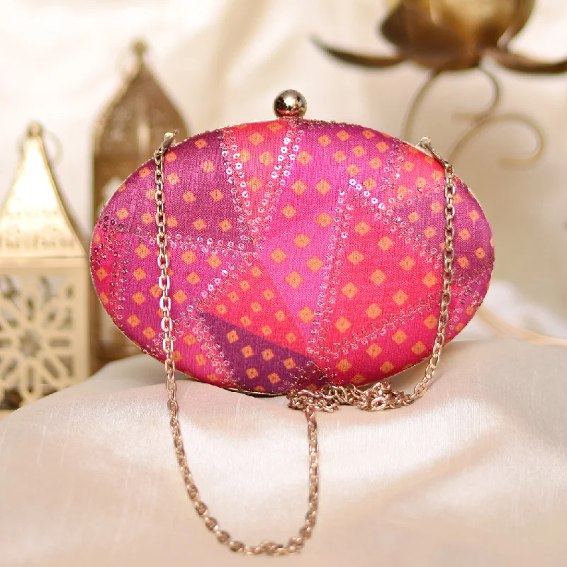 Bejeweled Clutch in Purple for Opera PerformancesShades Of Pink Abstract Clutch