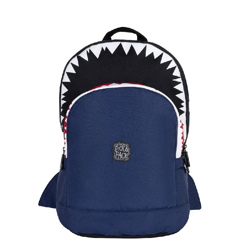 Leather - Trimmed Women's Backpacks in Cream for a Touch of LuxuryShark Shape Backpack M Navy