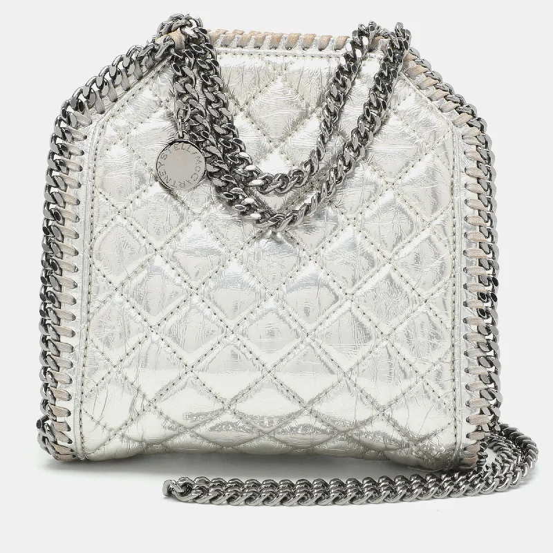 Women's Crossbody Bag with RFID - Blocking Pocket in Black for Safe TravelStella Mccartney Silver Faux Leather Falabella Crossbody Bag