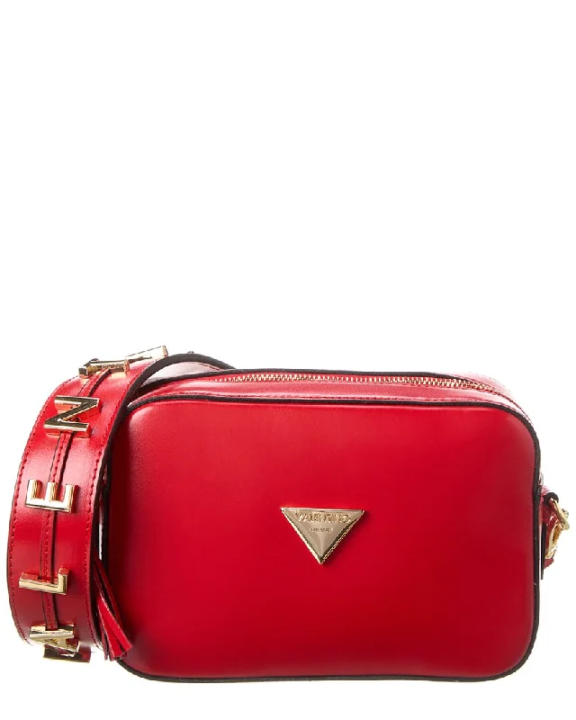 Women's Crossbody Bag with Zippered Pocket on the Back in Red for SecurityValentino by Mario Valentino Babette Valent Leather Crossbody