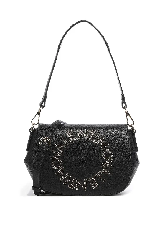 Pvc Shoulder Bag in Clear with Glitter for a Fun and Modern LookValentino Pie Studded Shoulder Bag, Black