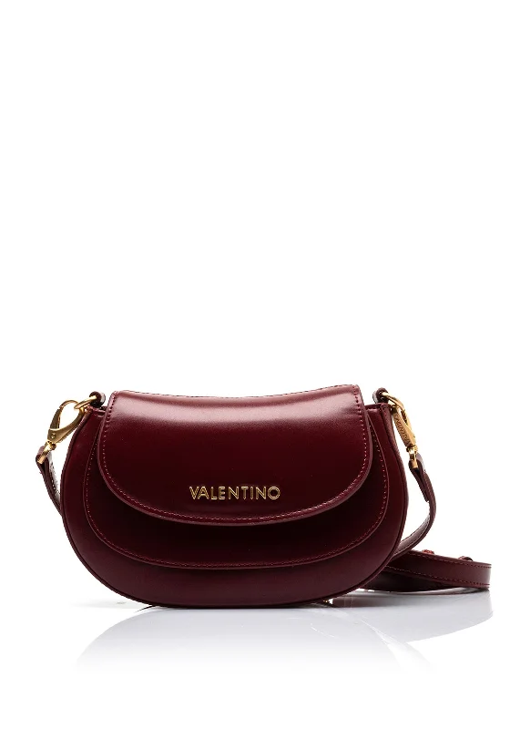 Shoulder Bag with Chain Strap in Silver for a Trendy AppearanceValentino Type Re Curved Shoulder Bag, Wine