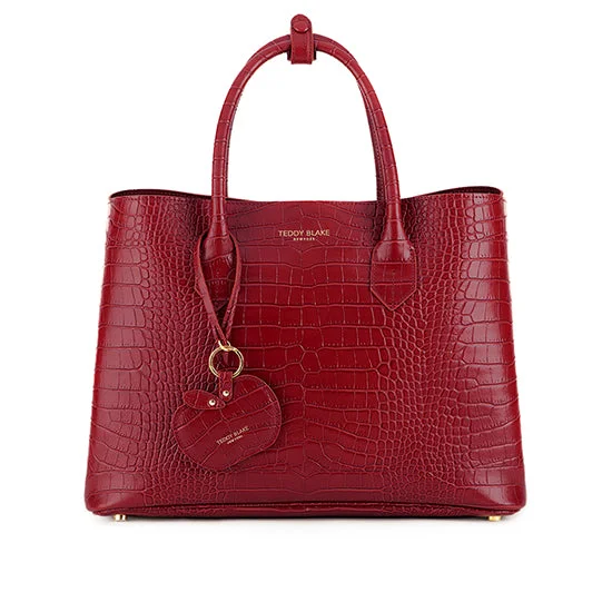 Quilted Shoulder Bag in Cream for a Classic and Elegant LookVanessa Croco 14" - Dark Red