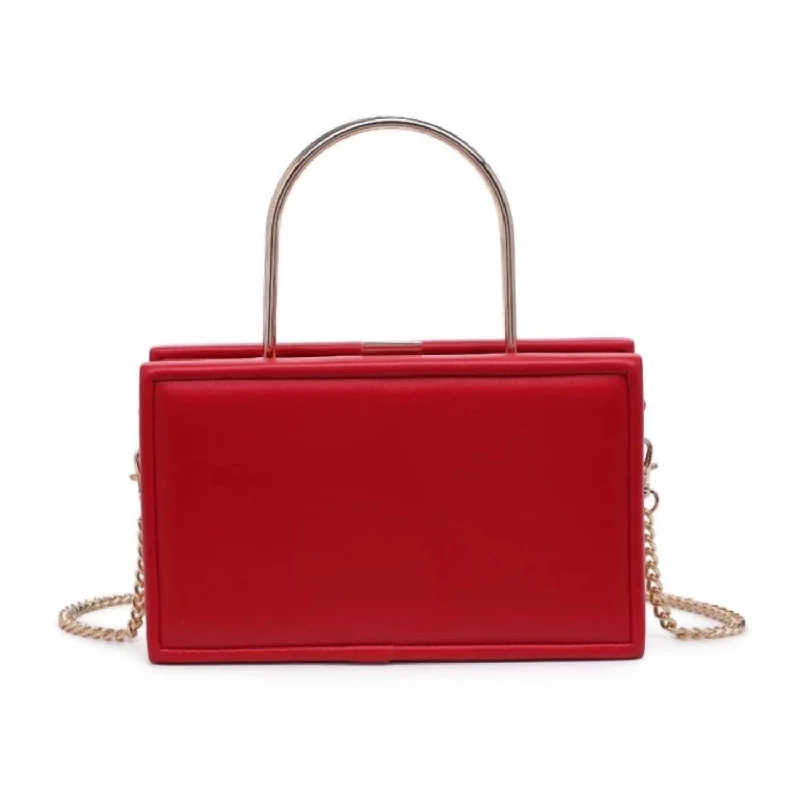 Leather - Trimmed Denim Crossbody Bag in Blue for a Vintage - Inspired LookWomen's Charlie Evening Bag In Red